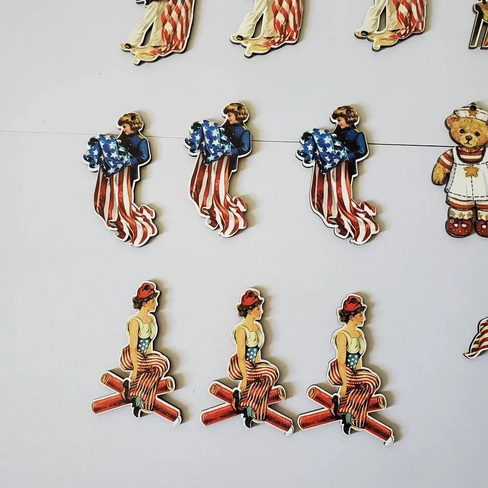 Patriotic Party DecorOrnaments July 4th Independence Day Retro Set of 36 New